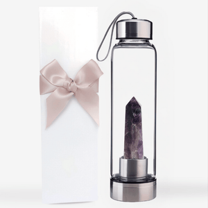 Crystal Infused Water Bottle, Amethyst - Tarah Co