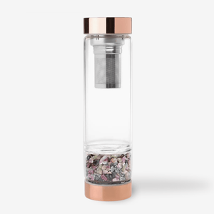 Crystal Water Bottle with Infuser, Amethyst - Tarah Co