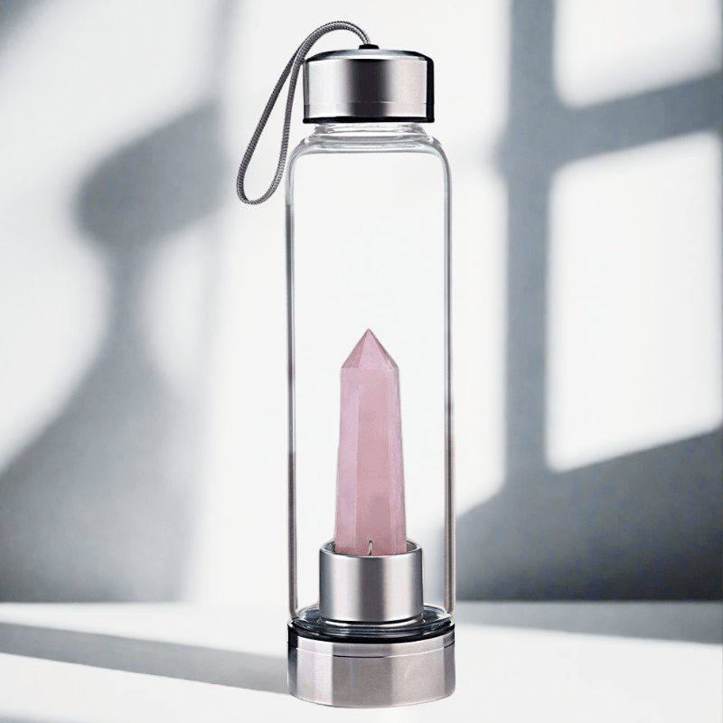 Rose Quartz Crystal Water Bottle - Tarah Co
