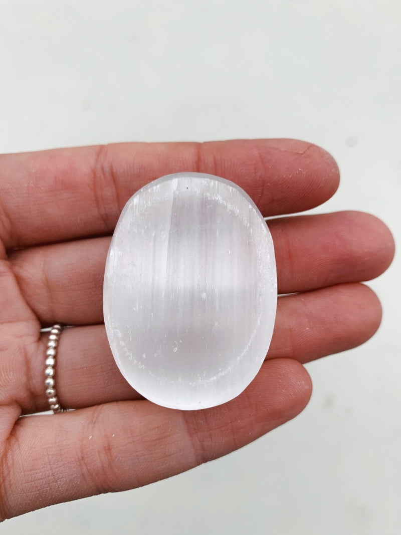 Selenite Palm Stone - Tarah Co