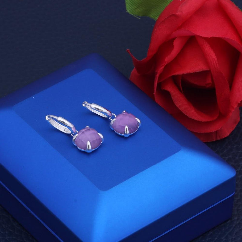 Amethyst Gemstone Silver Earrings - TARAH CO.