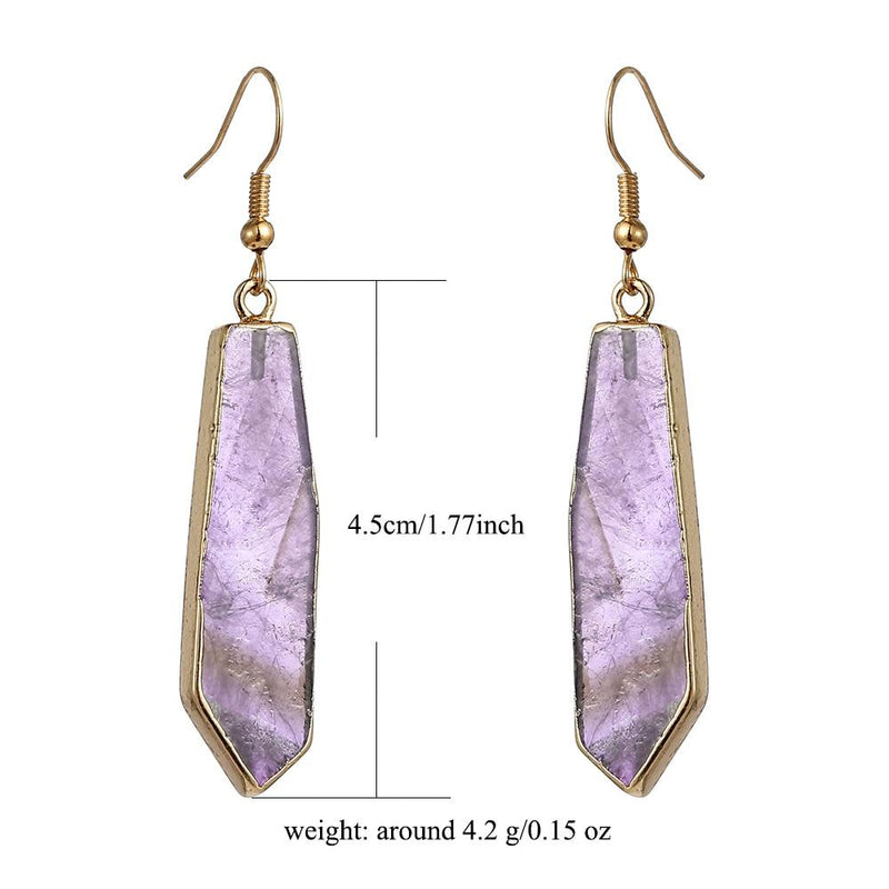 Amethyst Stone Luxury Drop Earrings - TARAH CO.