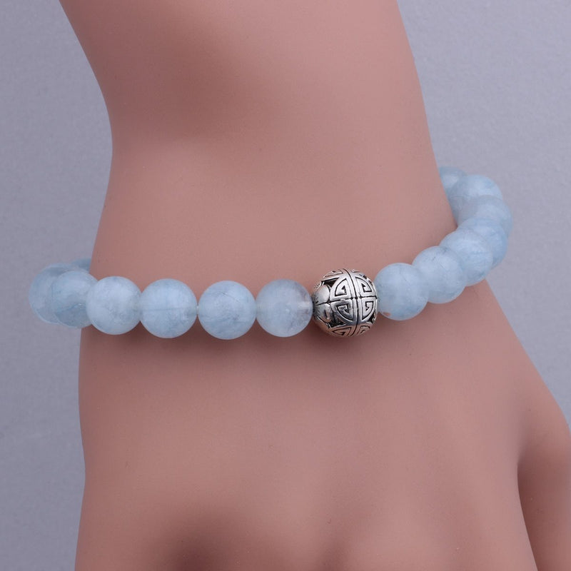 Aquamarine Beaded Bracelet - TARAH CO.