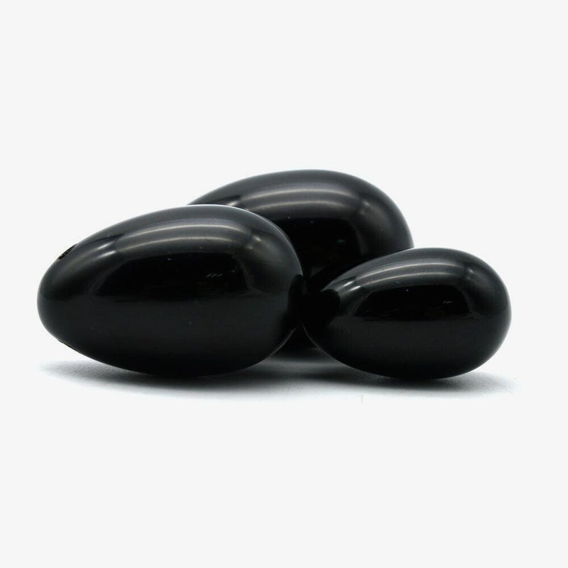 Black Obsidian Yoni Eggs, Set of 3 - Tarah Co