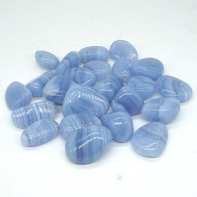 Blue Lace Agate Tumbled Stones - TARAH CO.