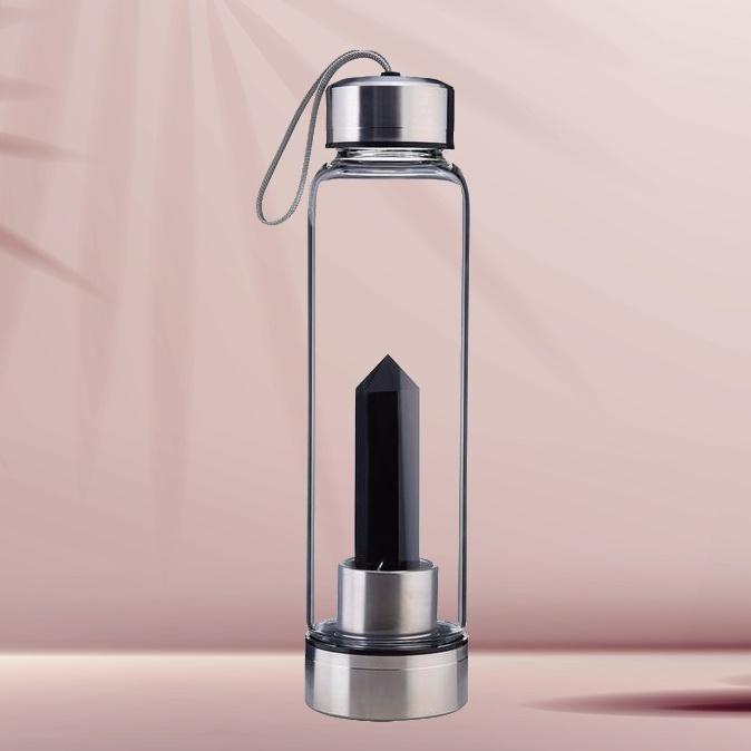 Crystal Infused Water Bottle, Amethyst - Tarah Co
