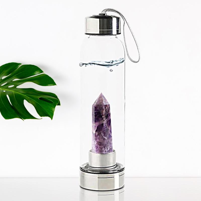 Crystal Infused Water Bottle, Rose Quartz - Tarah Co