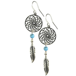 Dreamcatcher Earrings with Turquoise - TARAH CO.