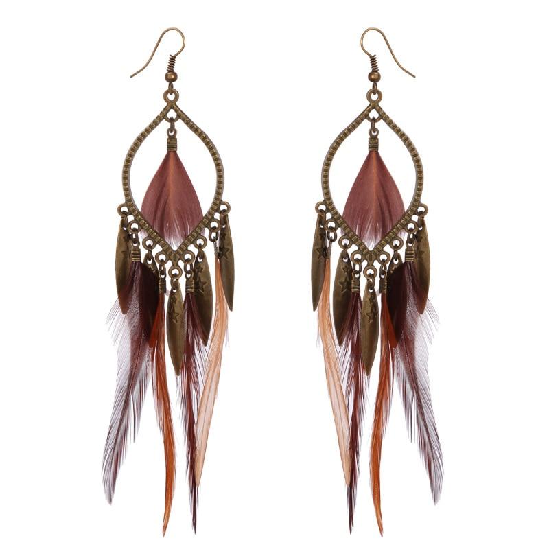 Feather Tassel Earrings - TARAH CO.