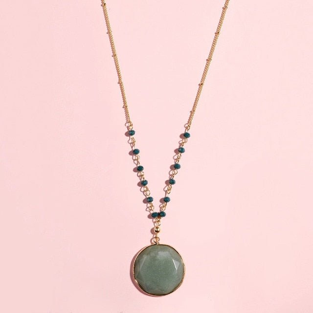 Gracious Mind Stone Pendant Necklace - TARAH CO.