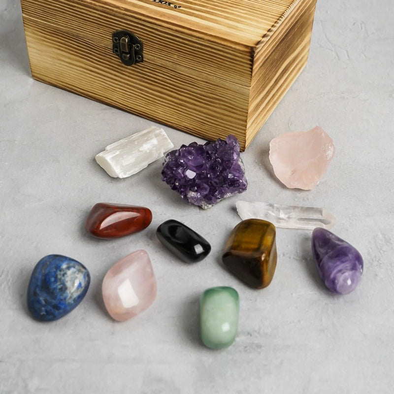 Healing Stone Kit in Wooden Display Box - TARAH CO.