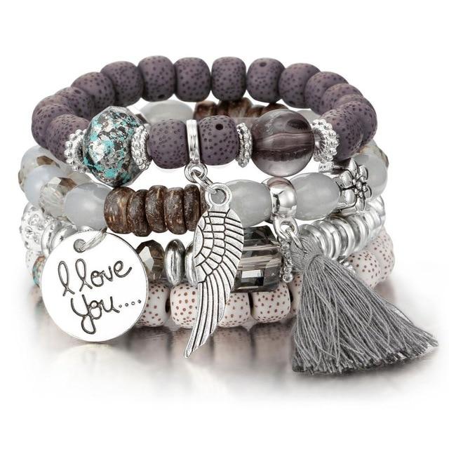 I Love You Natural Stone Bracelet - TARAH CO.