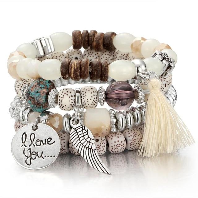 I Love You Natural Stone Bracelet - TARAH CO.