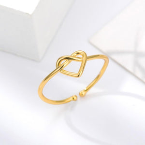 Knot Heart Adjustable Ring - TARAH CO.