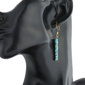 Long Turquoise Stone Drop Earrings - TARAH CO.