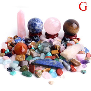 Lot of Natural Crystals, Obelisks & Mineral Specimens in Case - TARAH CO.