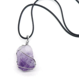 Moon Bathed Amethyst Wire Wrapped Pendant - TARAH CO.