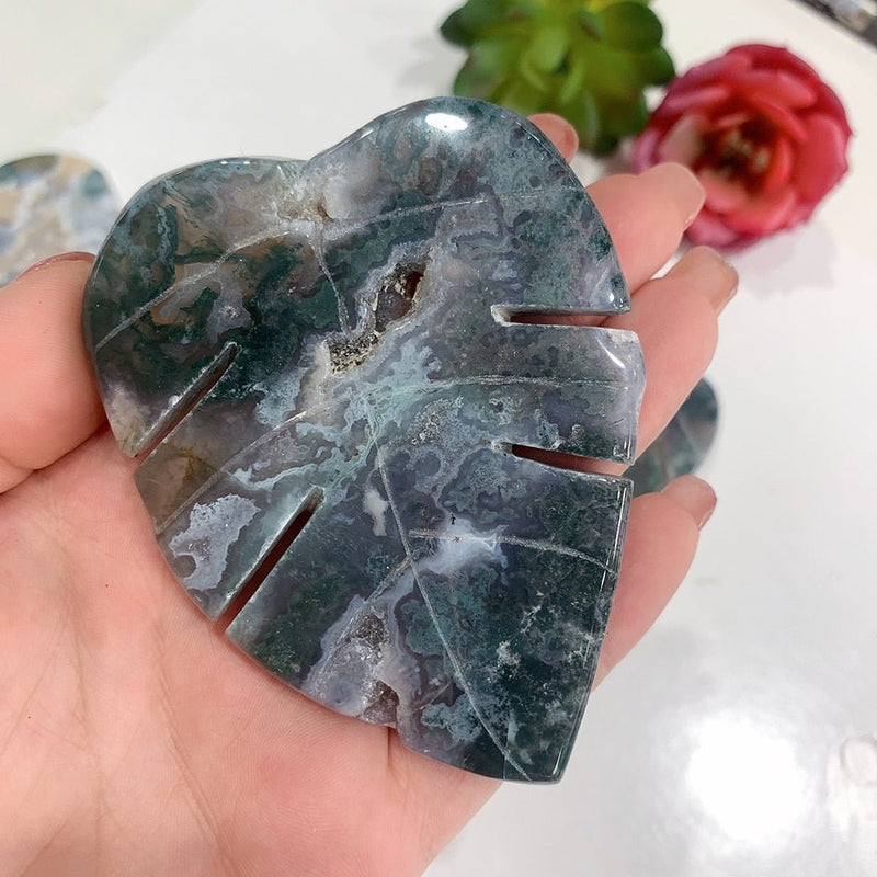 Moss Agate Leaf Crystal - TARAH CO
