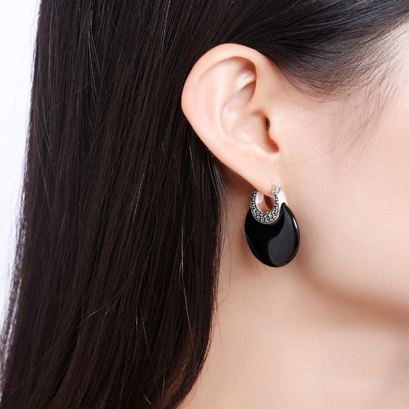 Natural Agate Drop Earrings - TARAH CO.