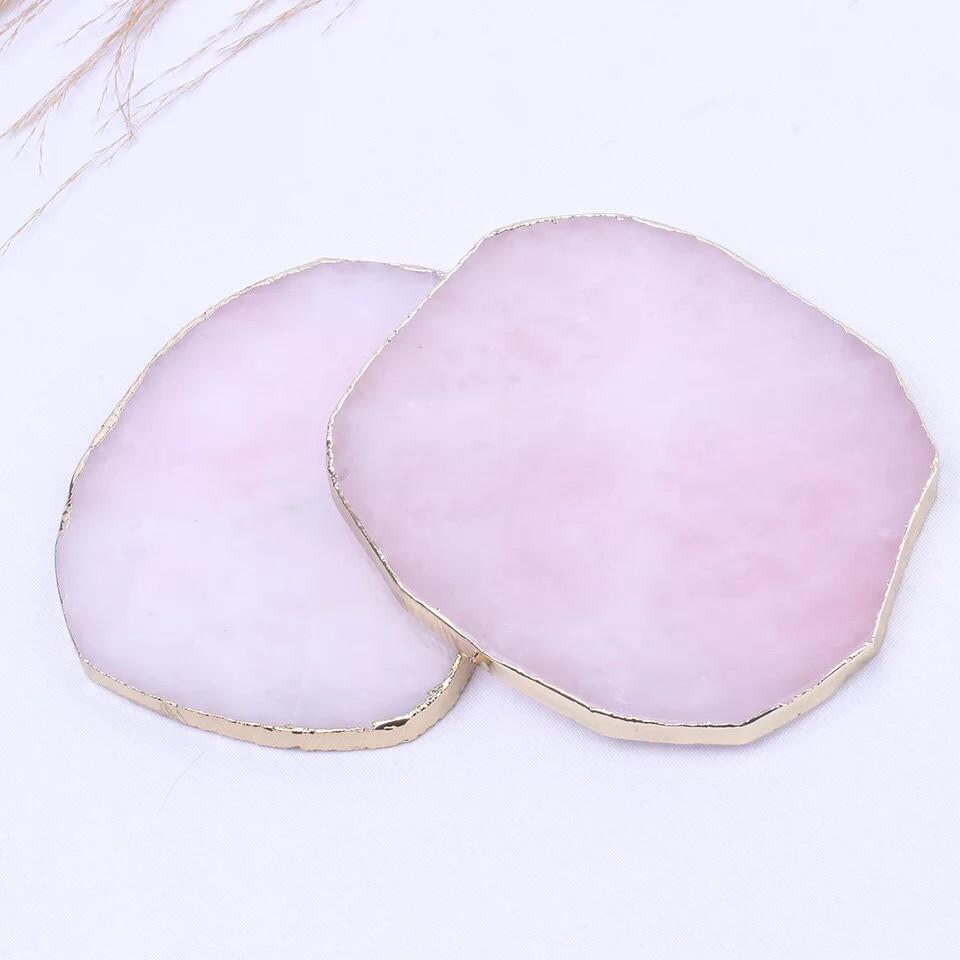 Natural Rose Quartz Stone Coaster