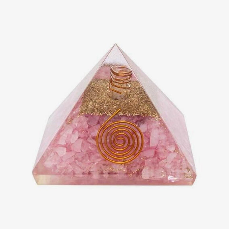 Orgone Rose Quartz Pyramid with Quartz Point - TARAH CO
