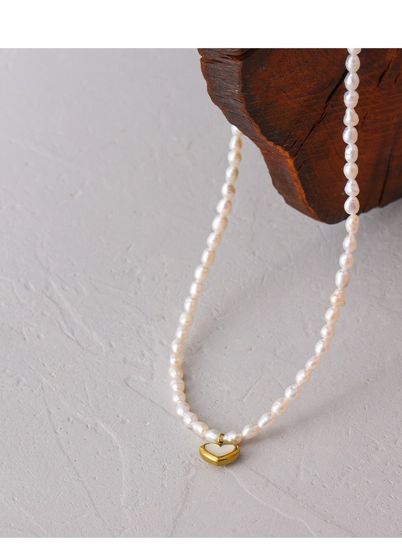 Pearl Heart Pendant Necklace - TARAH CO.