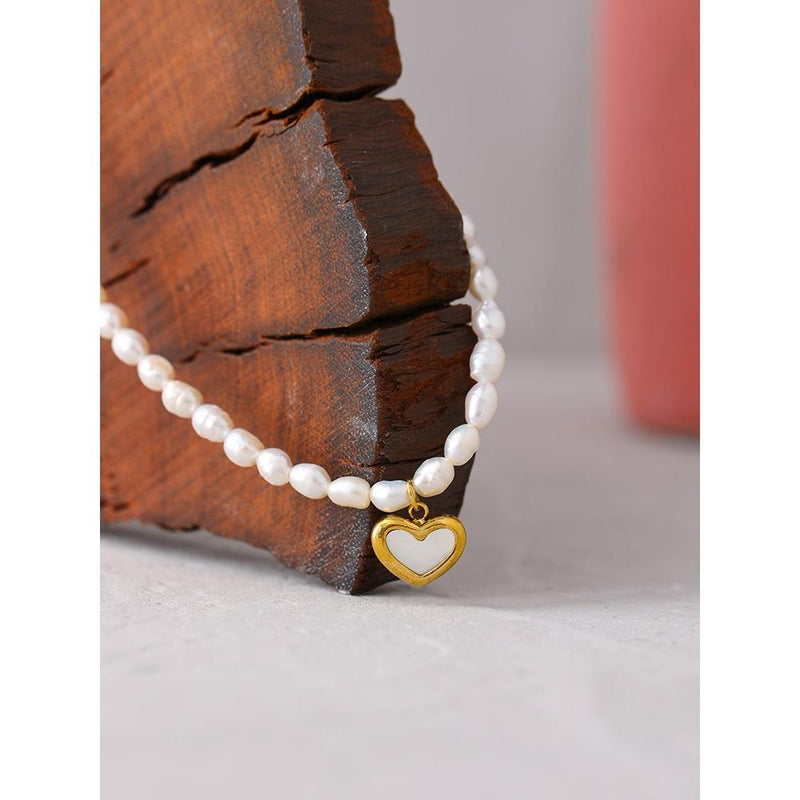 Pearl Heart Pendant Necklace - TARAH CO.