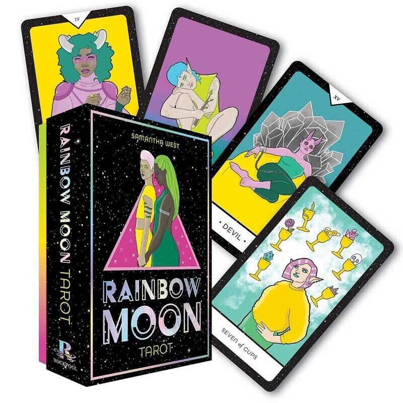 Rainbow Moon Tarot: 78 Card Deck & 144 Page Guidebook by Samantha West (English) - TARAH CO.