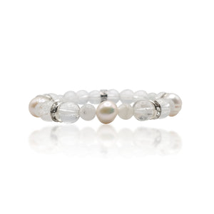 Rainbow Moonstone Pearl Bead Bracelet - TARAH CO.