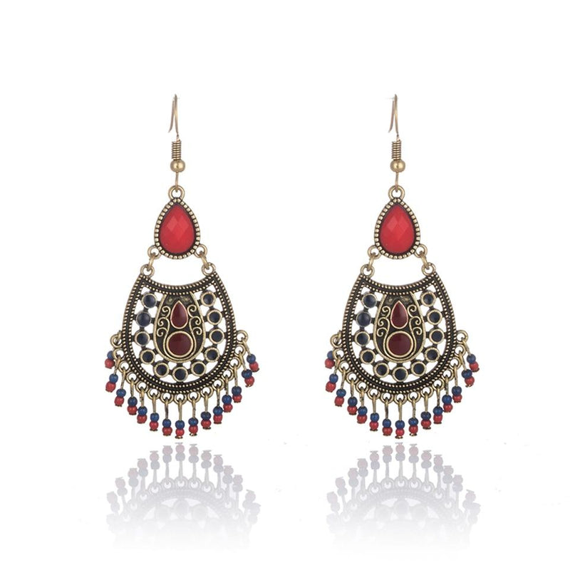 Red Stone Drop Earrings - TARAH CO.
