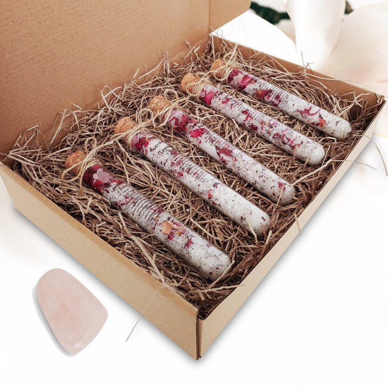 Rose & Lavender Crystal Infused Ritual Bath Salts, Gift Box - TARAH CO.