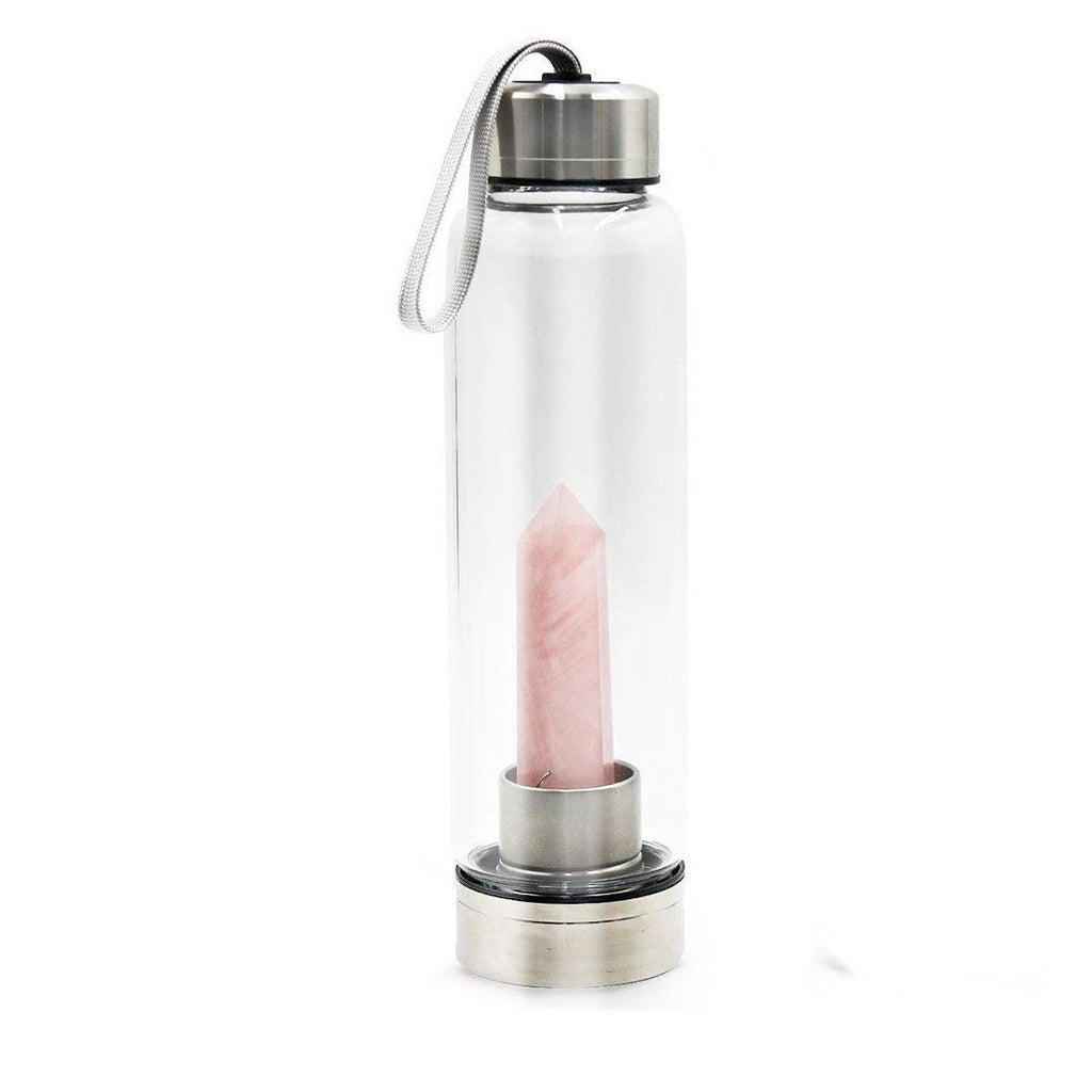 Rose Quartz Crystal Infused Water Bottle - TARAH CO.