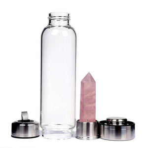 Rose Quartz Crystal Infused Water Bottle - TARAH CO.