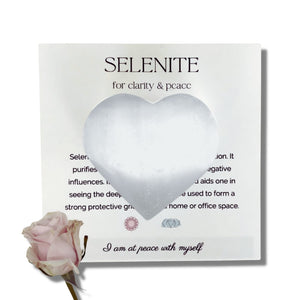 Selenite Heart Stone - TARAH CO.