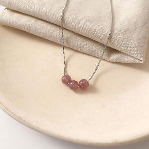 Sweet Natural Strawberry Crystal Necklace - TARAH CO.