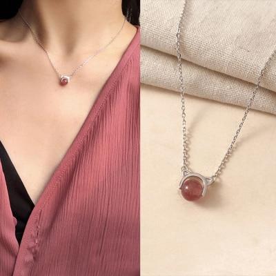 Sweet Natural Strawberry Crystal Necklace - TARAH CO.