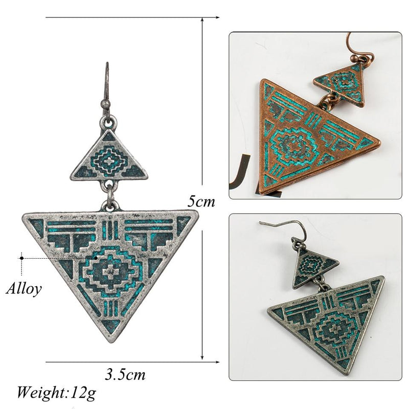 Triangle Hanging Drop Earrings - TARAH CO.