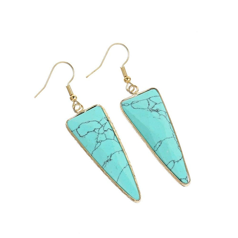 Triangle Turquoise Dangle Earrings - TARAH CO.