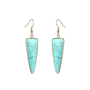Triangle Turquoise Dangle Earrings - TARAH CO.