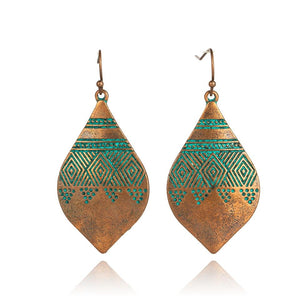 Vintage Ethnic Engraved Drop Earrings - TARAH CO.
