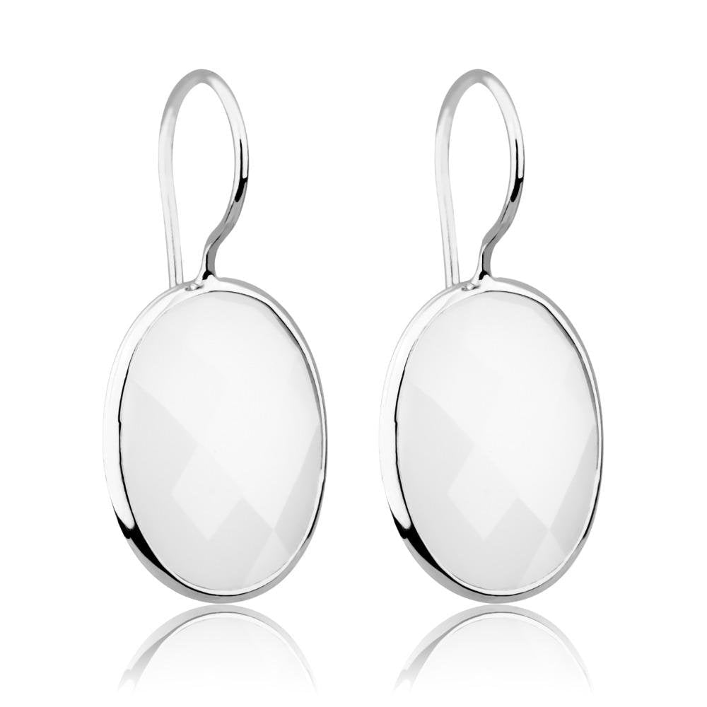 White Agate Drop Earrings - TARAH CO.