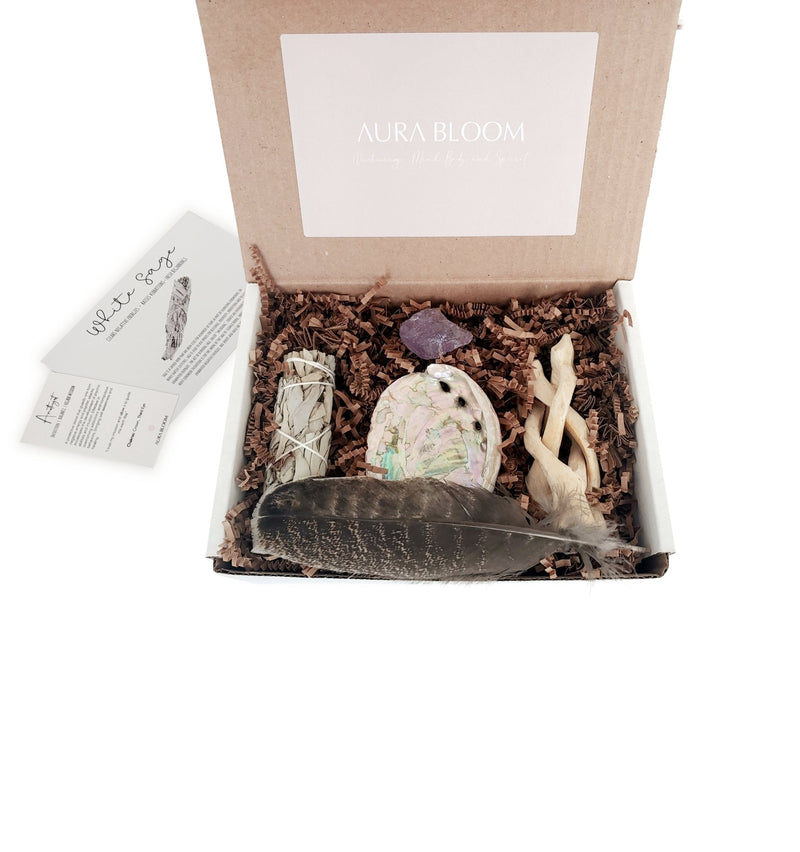 White Sage Smudge Kits with Intention Crystal Gift Sets | Choose Intention Stone - TARAH CO.